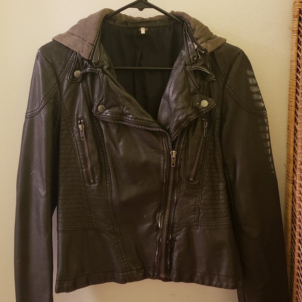 Free People vegan faux leather jacket